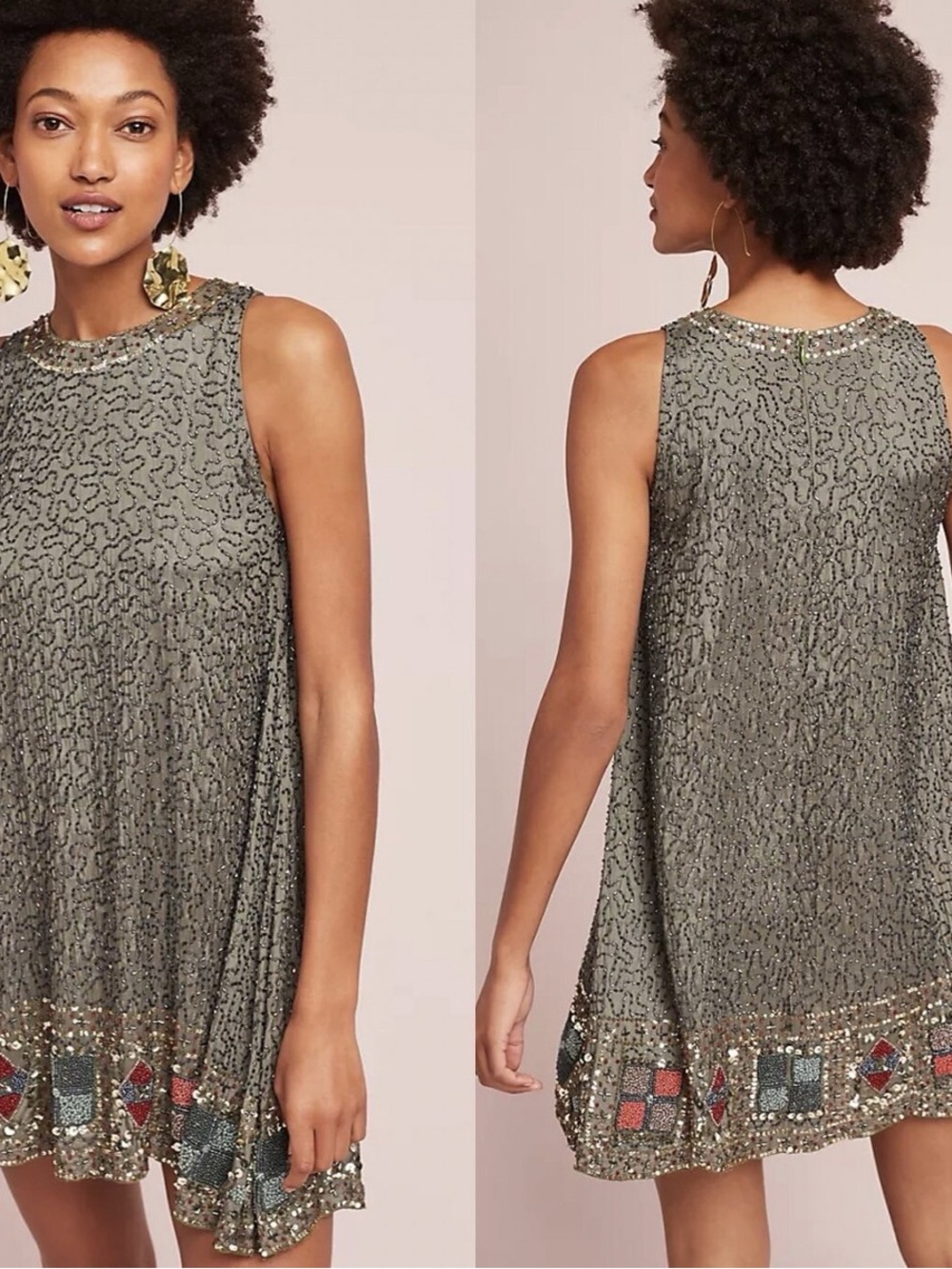 RAGA Olive Beaded Mini Dress
